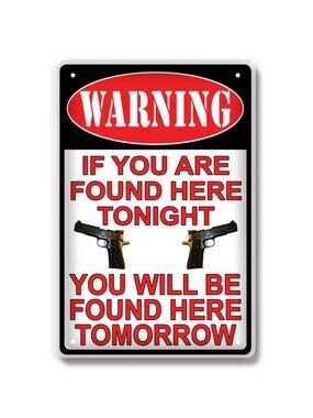 Funny Property Warning Tin Sign | Man Cave Garage Decor 🎯